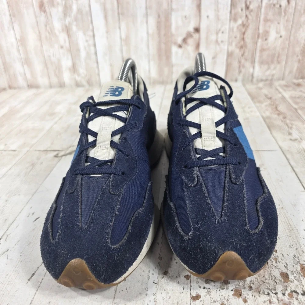 New Balance 327 Navy Blue Light Blue Suede Sneakers GS327HL1 Womens 7.5 Mens 6